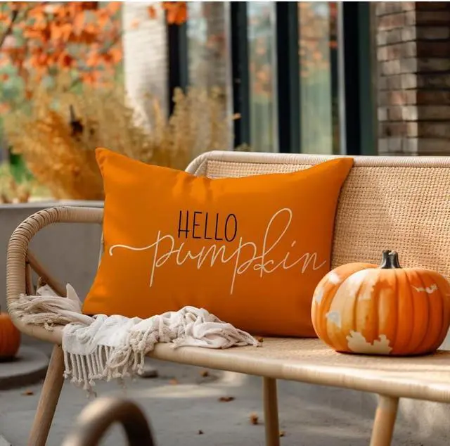 Alt view image 5 of 7 - Fall Pillow Covers 12x20 Inch Hello Pumpkin Fall Decor for Home
