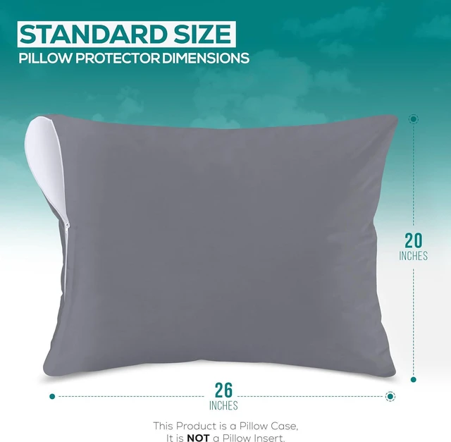 Alt view image 2 of 7 - Set of 2 Pillow Protectors with Zipper Standard Size, Pillow Covers