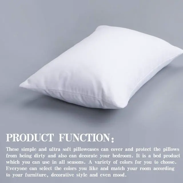 Alt view image 5 of 6 - Zippered Toddler Pillowcases Set of 2, 100% Brushed Microfiber 13x18 Pillowcases, Super Soft and Cozy Travel Kids Nursery Pillow Cases, 13x18 Inches, White
