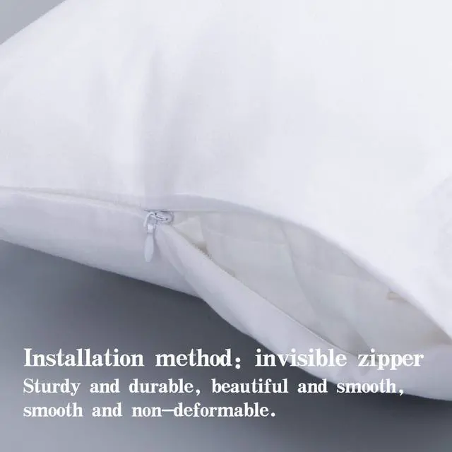 Alt view image 4 of 6 - Zippered Toddler Pillowcases Set of 2, 100% Brushed Microfiber 13x18 Pillowcases, Super Soft and Cozy Travel Kids Nursery Pillow Cases, 13x18 Inches, White