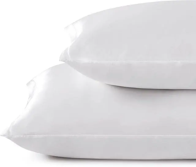 Alt view image 3 of 7 - Satin Pillowcases with Zipper 20x36,King Size Pillowcases Set of 2,White Silk Pillowcase for Hair and Skin