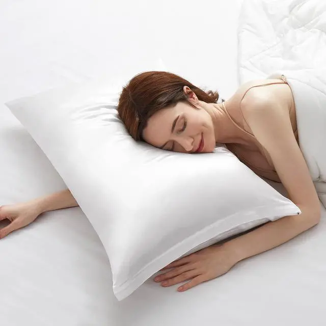 Alt view image 6 of 7 - Satin Pillowcases with Zipper 20x36,King Size Pillowcases Set of 2,White Silk Pillowcase for Hair and Skin