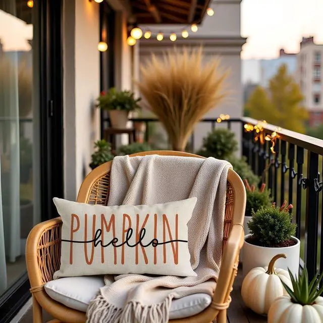 Alt view image 3 of 7 - Fall Hello Pumpkin Pillow Covers 12x20 Inch, Cream