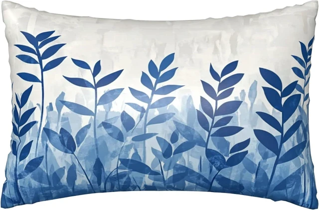 Main image of Elegant Leaves Satin Pillowcase with Zipper Queen Size Pillow Cover 20"x30" Silk Pillow Case for Hair and Skin Cooling Pillowcase