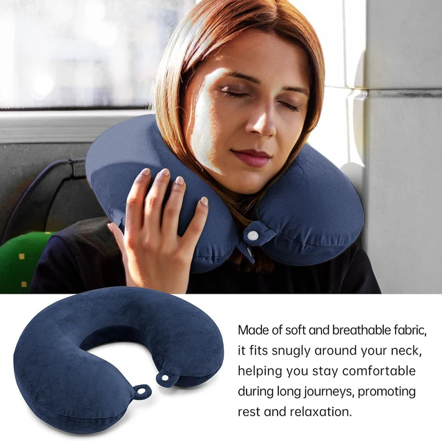 Alt view image 5 of 7 - 2 Packs Travel Neck Pillow Cover, Reusable U Shaped Neck Pillow Washable Soft Smooth Airplane Pillow Cover (Only Pillow Covers,No Filler)