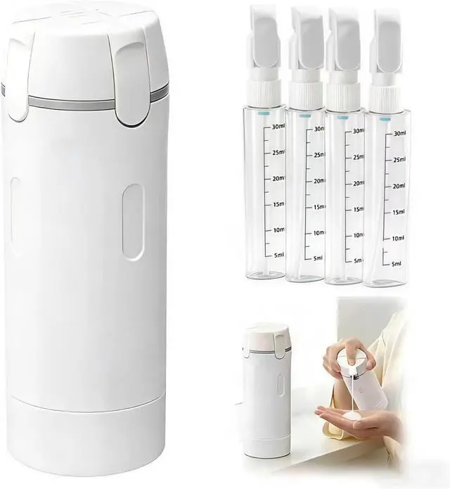 Main image of 4-in-1 Travel Dispenser Bottle, TSA Approved Leakproof Set(White)