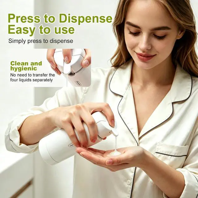 Alt view image 7 of 7 - 4-in-1 Travel Dispenser Bottle, TSA Approved Leakproof Set(White)