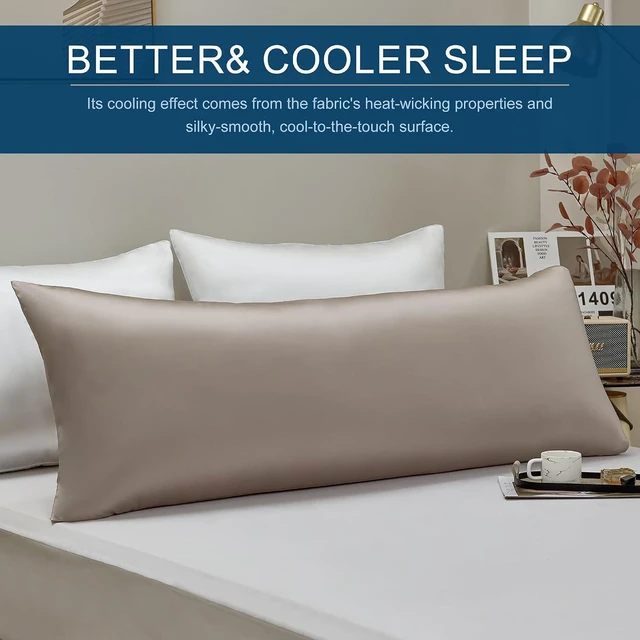 Alt view image 3 of 7 - Body Long Pillowcase, Similar to Silk Pillow Case, Coffee