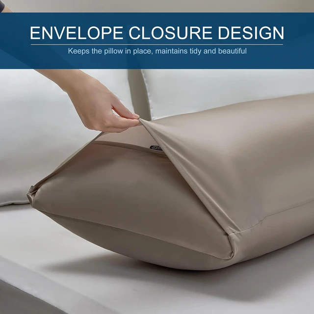 Alt view image 4 of 7 - Body Long Pillowcase, Similar to Silk Pillow Case, Coffee