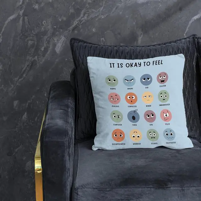Alt view image 2 of 5 - Counseling Office Must Haves Throw Pillow Cover, Calming Corner, Mental Health Pillowcase Decor for Home Kids,Mental Health Counselor Gifts, Calming Corner Pillow Covers 18x18 Light Blue