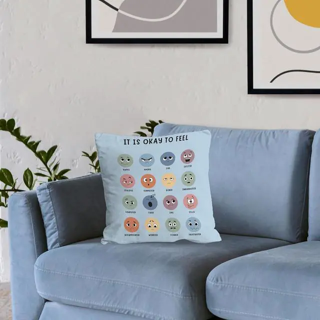 Alt view image 4 of 5 - Counseling Office Must Haves Throw Pillow Cover, Calming Corner, Mental Health Pillowcase Decor for Home Kids,Mental Health Counselor Gifts, Calming Corner Pillow Covers 18x18 Light Blue