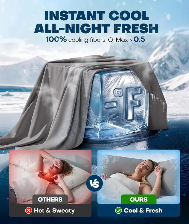Alt view image 2 of 7 - Ice Cooling Body Pillowcase for Hot Sleepers, Stay Cool All Night, Silky Touch Long Body Pillow Cases with Invisible Zipper, Soft Breathable Body Pillow Cover, Gift for Men Women - 20"x54", Frost Gray