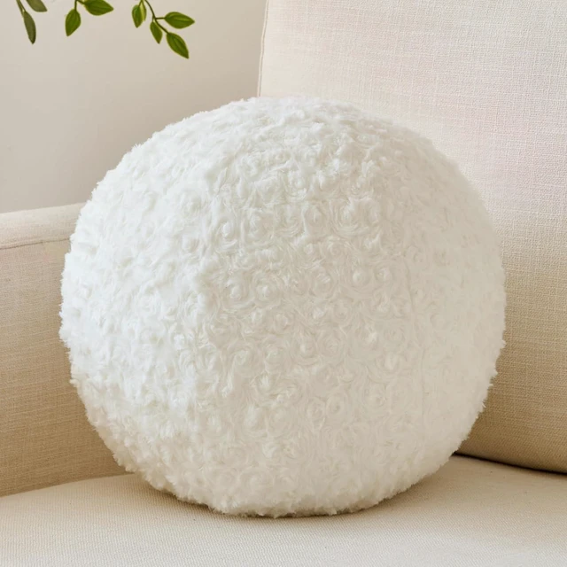 Main image of Ball Pillow, Decorative Round Pillow for Couch n, Circle Throw Pillows, Perfect Ball Pillows for Couch, Stylish Decorative Pillows, Versatile Round Throw Pillow (White, Mini-8.6 Inches)