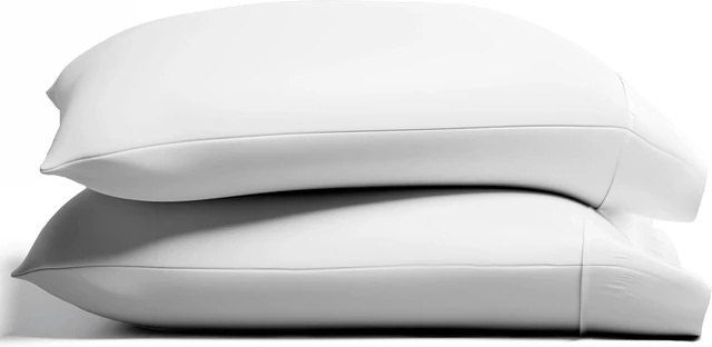 Main image of 100% Organic Cotton Percale Pillow Cases Standard/Queen Size Set of 2 - Percale Pillowcases Standard/Queen, Soft Cooling Pillow Cases for Sleeping, Cotton Pillow Covers - White
