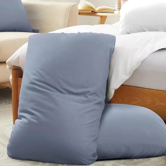 Alt view image 2 of 7 - 2 Pack Microfiber Pillow Cases, Silver Grey Travel Elastic Band Bed Pillowcases, 1800 Thread Count Soft Pillow Covers for Standard & Queen Size, 20 x 26 Inches