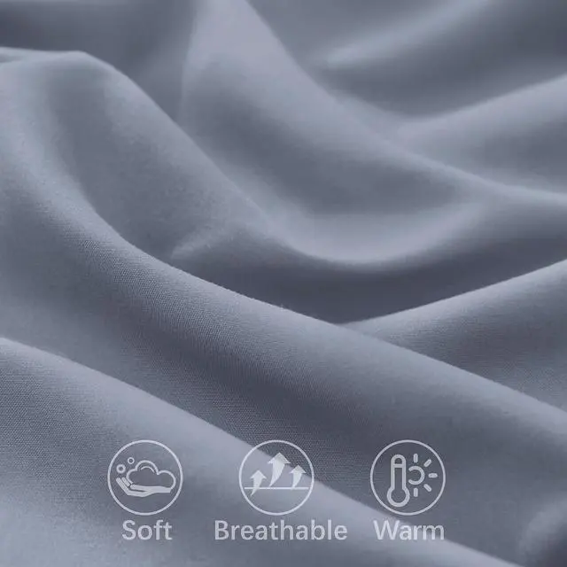 Alt view image 6 of 7 - 2 Pack Microfiber Pillow Cases, Silver Grey Travel Elastic Band Bed Pillowcases, 1800 Thread Count Soft Pillow Covers for Standard & Queen Size, 20 x 26 Inches
