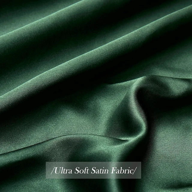 Alt view image 6 of 7 - Satin Pillowcase Standard Set of 2, Ultra Soft & Silky Satin Pillow Cases for Hair and Skin, Wrinkle Fade Resistant Pillow Covers with Envelope Closure (Dark Green)