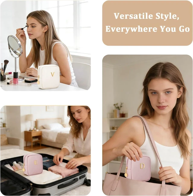 Alt view image 5 of 7 - Initial Mini Makeup Bag Cosmetic Bag for Women