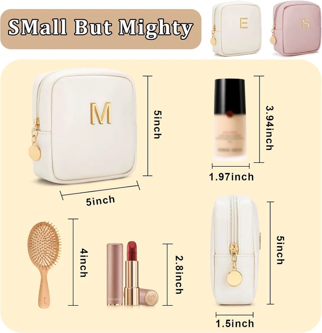 Alt view image 7 of 7 - Initial Mini Makeup Bag Cosmetic Bag for Women