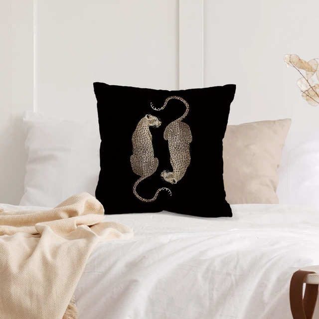 Alt view image 2 of 5 - Funky Cheetah Print Throw Pillow Cover, Leopard Pillow Covers 18x18, Girls Stockholm Room Decor Aesthetic, Trendy Y2K Leopard Room Decor for Bedroom Dorm Trendy Home