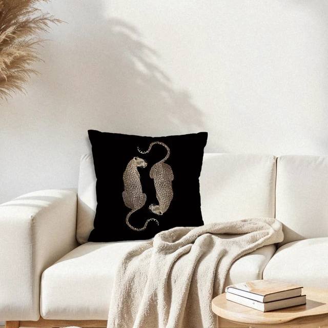 Alt view image 3 of 5 - Funky Cheetah Print Throw Pillow Cover, Leopard Pillow Covers 18x18, Girls Stockholm Room Decor Aesthetic, Trendy Y2K Leopard Room Decor for Bedroom Dorm Trendy Home