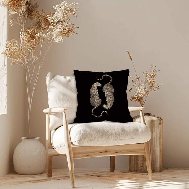 Alt view image 4 of 5 - Funky Cheetah Print Throw Pillow Cover, Leopard Pillow Covers 18x18, Girls Stockholm Room Decor Aesthetic, Trendy Y2K Leopard Room Decor for Bedroom Dorm Trendy Home