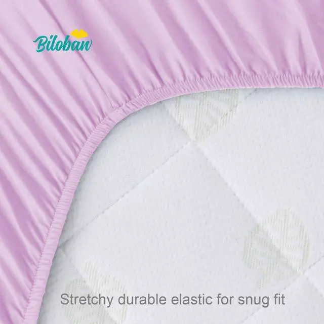 Alt view image 4 of 6 - Pack and Play Sheets Fitted, 2 Pack Fits for Graco Pack n Play Mattress