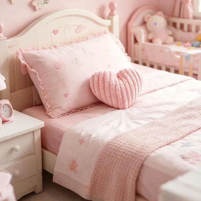 Alt view image 4 of 7 - Pink Heart Pillow 12.9" Decorative Throw Pillows for Girls Bedroom Decor