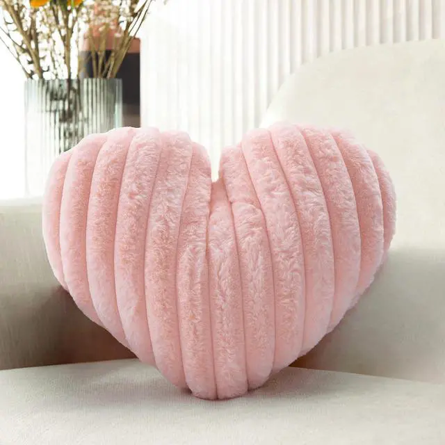 Main image of Pink Heart Pillow 12.9" Decorative Throw Pillows for Girls Bedroom Decor