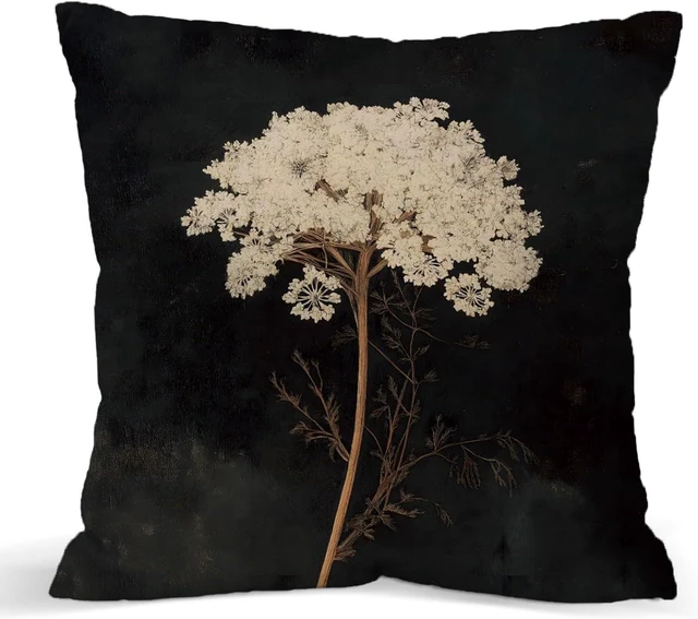 Main image of Vintage Pillow Cover, Floral Botanical Throw Pillow Case 18x18 Inch