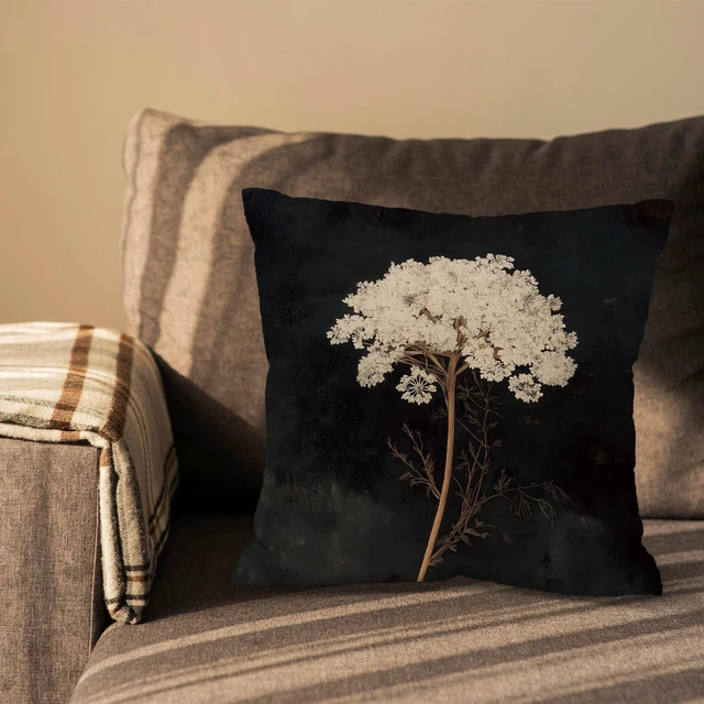 Alt view image 2 of 5 - Vintage Pillow Cover, Floral Botanical Throw Pillow Case 18x18 Inch