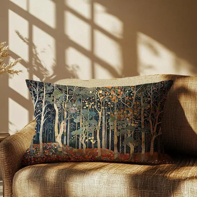 Alt view image 5 of 6 - Rustic Autumn Forest Pillow Covers 12x20 Double-Sided, Fall Home Room Decor, Vintage Botanical Nature William Morris Inspired Decorative Throw Pillow Covers for Home Bedroom Living Room