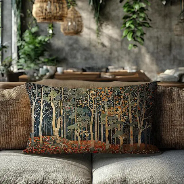 Alt view image 6 of 6 - Rustic Autumn Forest Pillow Covers 12x20 Double-Sided, Fall Home Room Decor, Vintage Botanical Nature William Morris Inspired Decorative Throw Pillow Covers for Home Bedroom Living Room