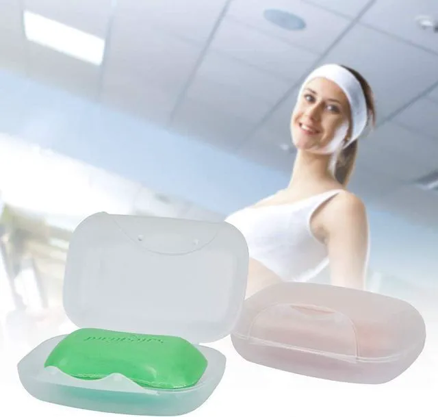 Alt view image 4 of 7 - Soap Box Holder, 2-Pack Soap Dish Soap Savers Case Container for Bathroom Camping Gym (Clear)