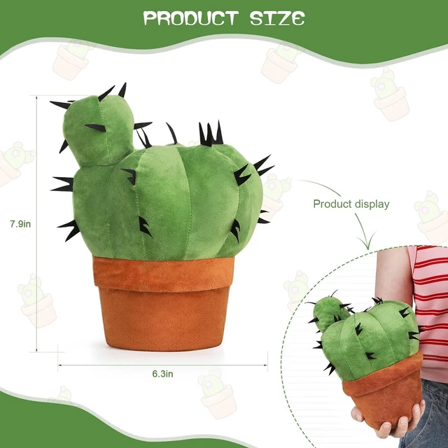 Alt view image 2 of 7 - 3D Cactus Throw Pillow, Plush Plant Cushion, 7.9-Inch