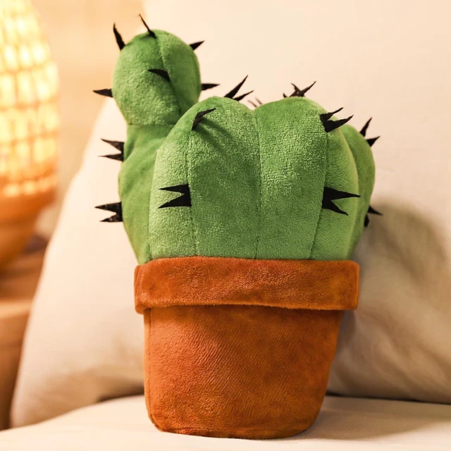 Main image of 3D Cactus Throw Pillow, Plush Plant Cushion, 7.9-Inch