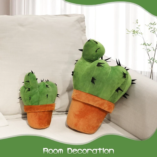 Alt view image 3 of 7 - 3D Cactus Throw Pillow, Plush Plant Cushion, 7.9-Inch