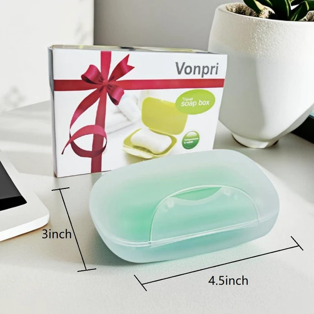 Alt view image 5 of 7 - Soap Box Holder, 2-Pack Soap Dish Soap Savers Case Container for Bathroom Camping Gym (Clear)