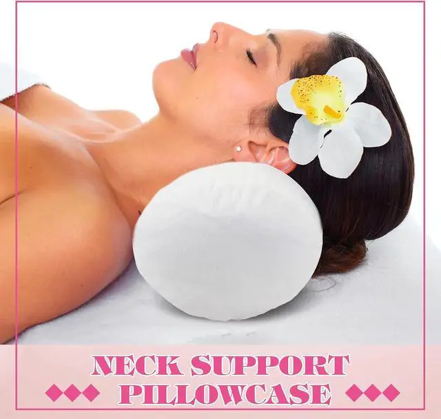 Alt view image 3 of 7 - 2 Pcs Neck Roll Pillow Case 17x7 Inch Cylinder Pillow Cover, White