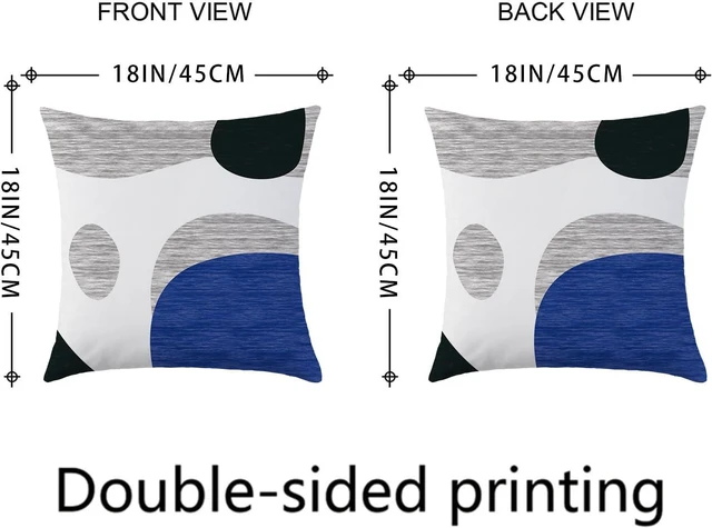 Alt view image 3 of 7 - 4 Pack Boho Abstract Blue Throw Pillow Covers 18x18 Inch