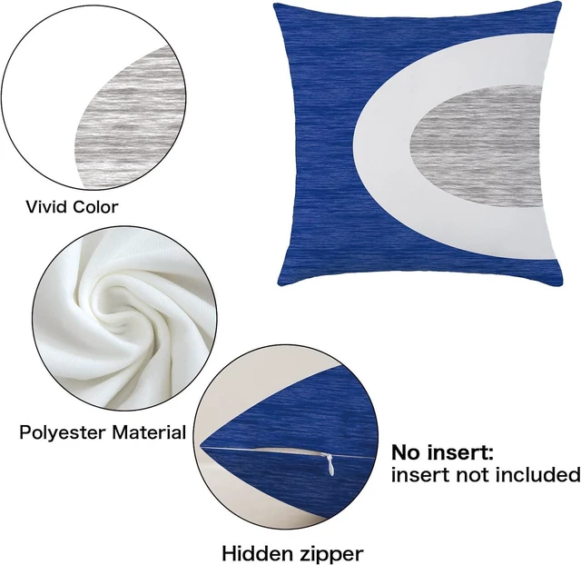 Alt view image 5 of 7 - 4 Pack Boho Abstract Blue Throw Pillow Covers 18x18 Inch