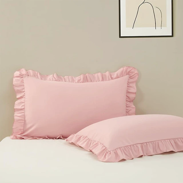 Main image of Ruffle Pillow Case Standard Size Set of 2, Pink, 20"x26"