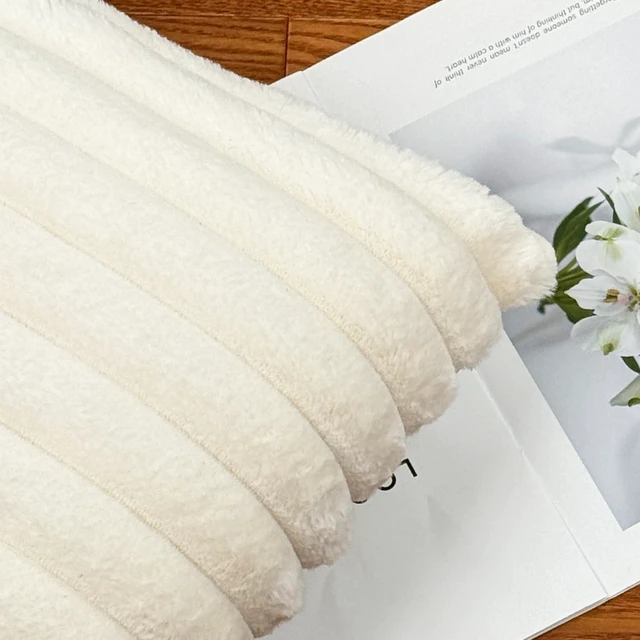 Alt view image 7 of 7 - 18x18 Decorative Faux Fur Throw Pillow Covers Set of 2- Cream White