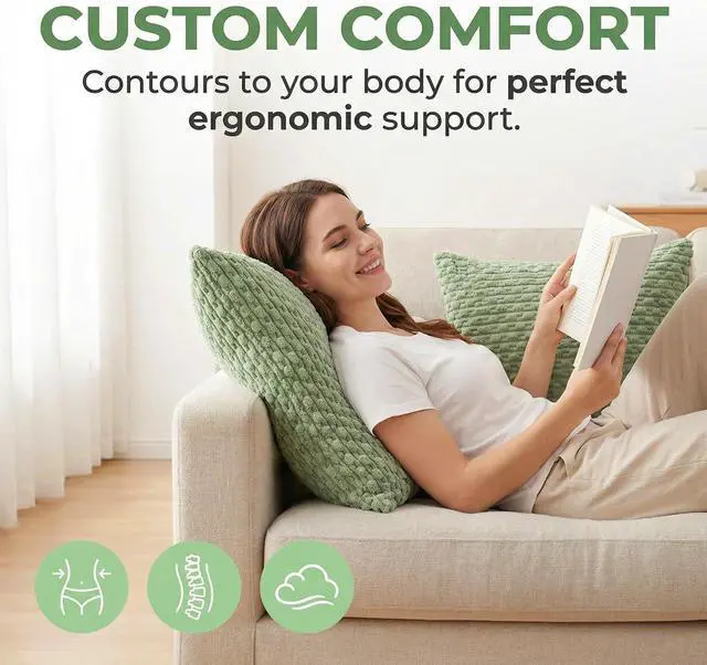 Alt view image 6 of 7 - Kevin Textile Soft Corduroy 18x18 Inch Pillow Covers 2 Pack, Sage Green
