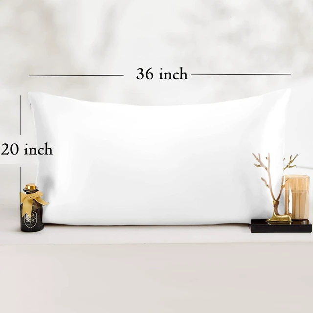 Alt view image 5 of 7 - King Satin Pillowcase for Hair 2pc,Similar to Silk Pillow Cases,Easier Care Than Silk Pillowcase Gifts for Women Men,White,20x36 & Envelope Closure and 2 Satin Scrunchies