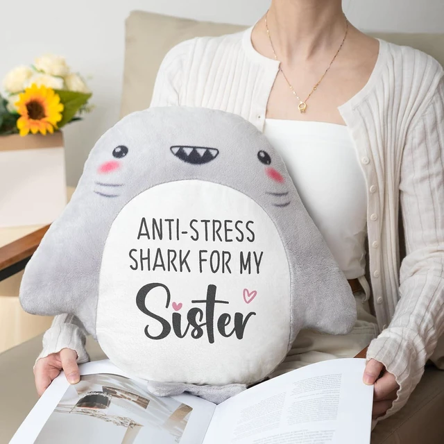 Alt view image 4 of 7 - Sister Birthday Gifts - Shark Plush Throw Pillow
