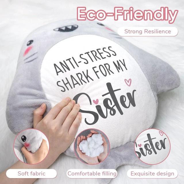 Alt view image 5 of 7 - Sister Birthday Gifts - Shark Plush Throw Pillow