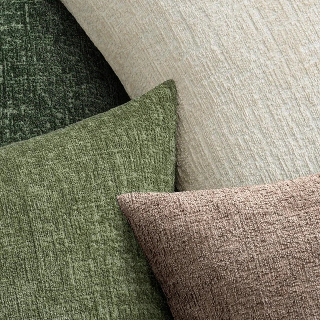 Alt view image 3 of 7 - Couch Pillow Covers Textured Chenille Home Decor 18x18 Beige