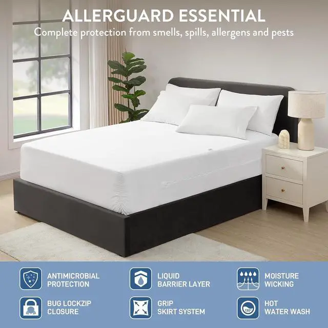 Alt view image 2 of 7 - Twin Size Mattress Protector, Zippered Encasement,100% Waterproof