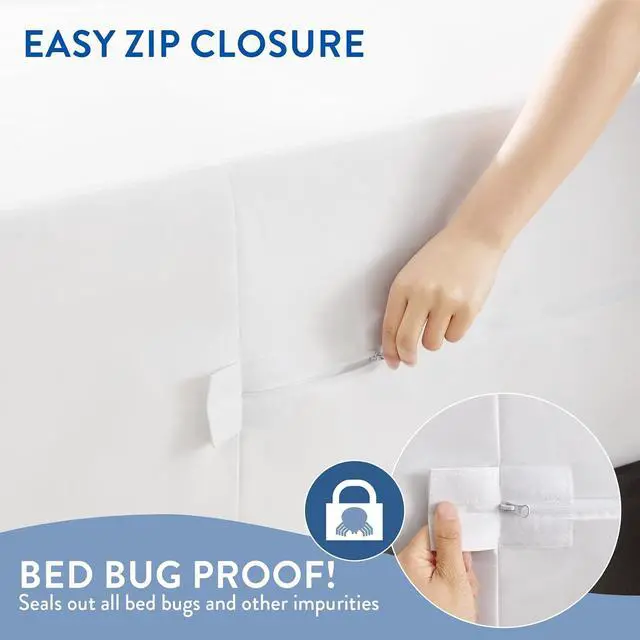 Alt view image 4 of 7 - Twin Size Mattress Protector, Zippered Encasement,100% Waterproof